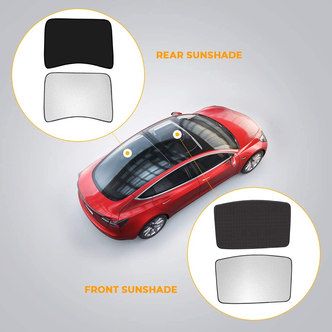 Glass Roof Sun Shade For Tesla Model 3 2017-2023 - Image 2