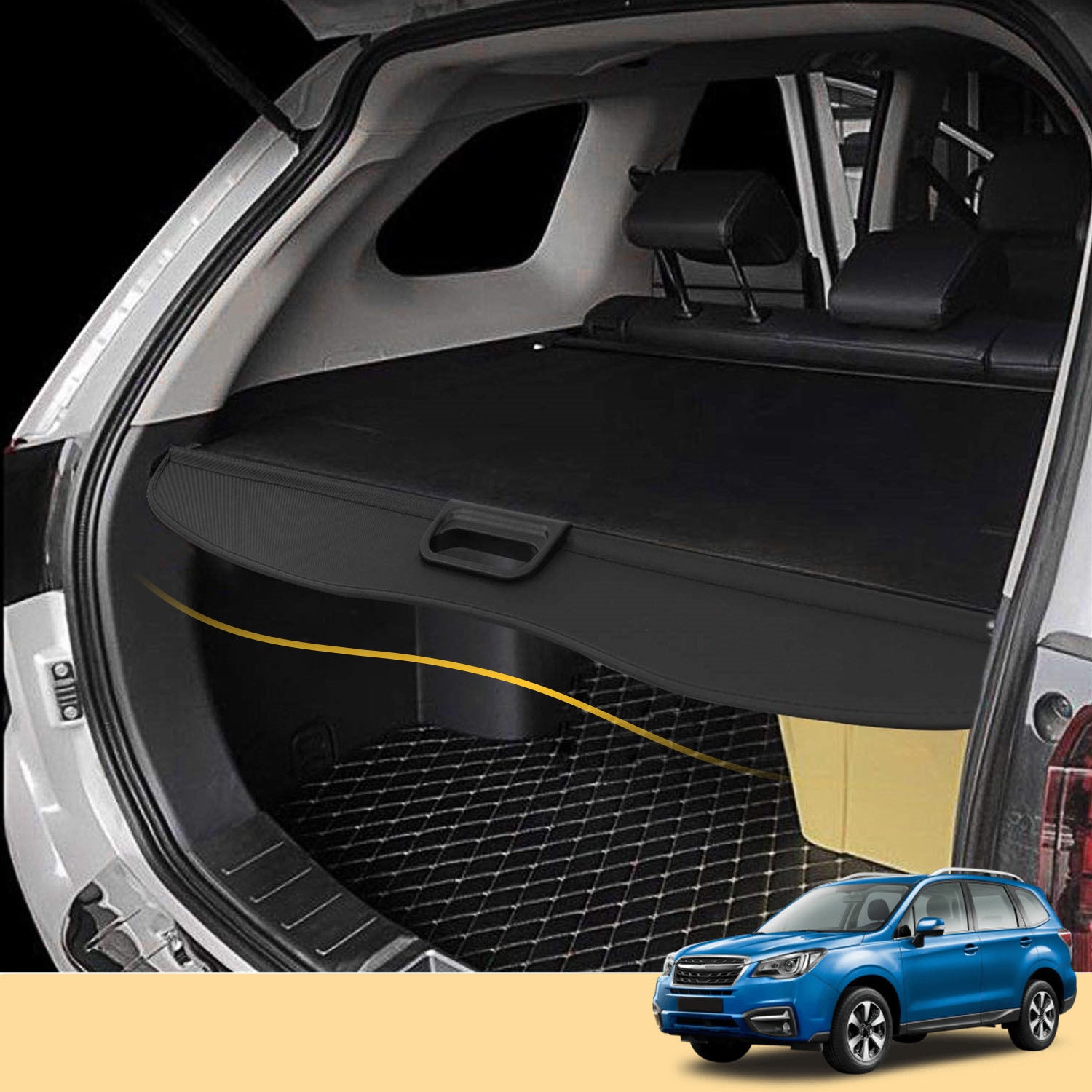 Retractable Cargo Cover For Subaru Forester 2012-2018 with Power Tailgate