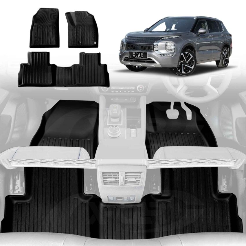 3D Car Floor Mats for Mitsubishi Outlander Petrol 2021-2025 All-Weather Liners - Image 2