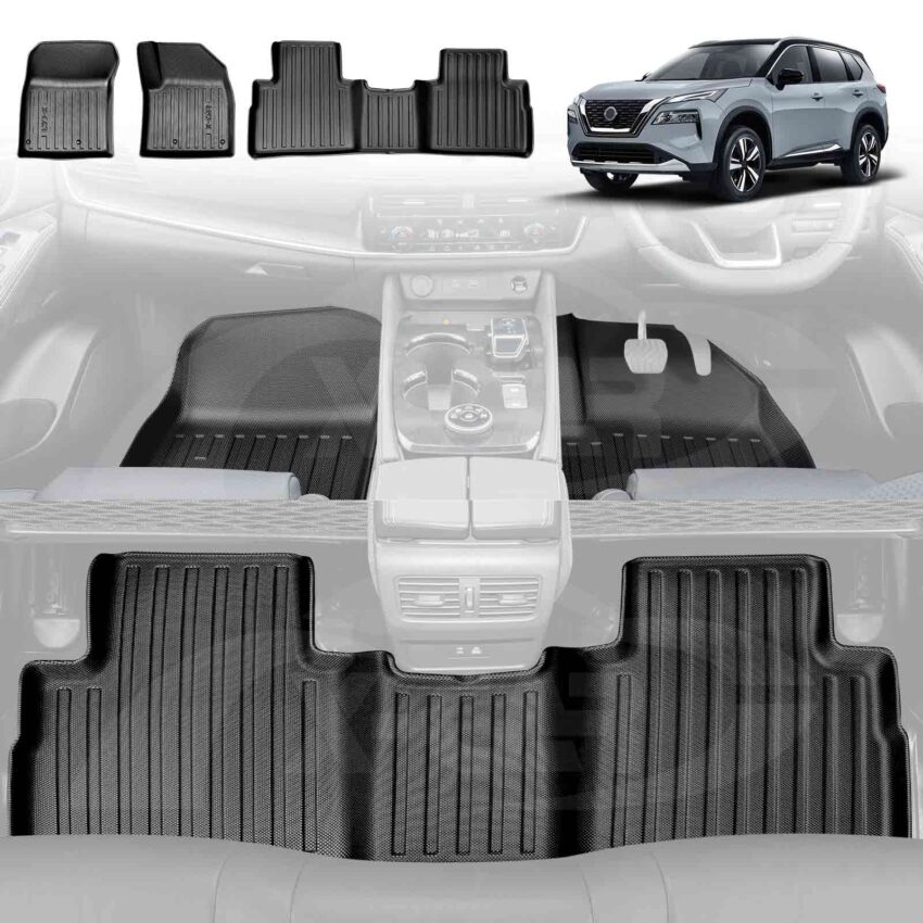 3D Floor Mats for Nissan X-trail T33 Petrol 2022-2025 All-Weather Xtrail Liners