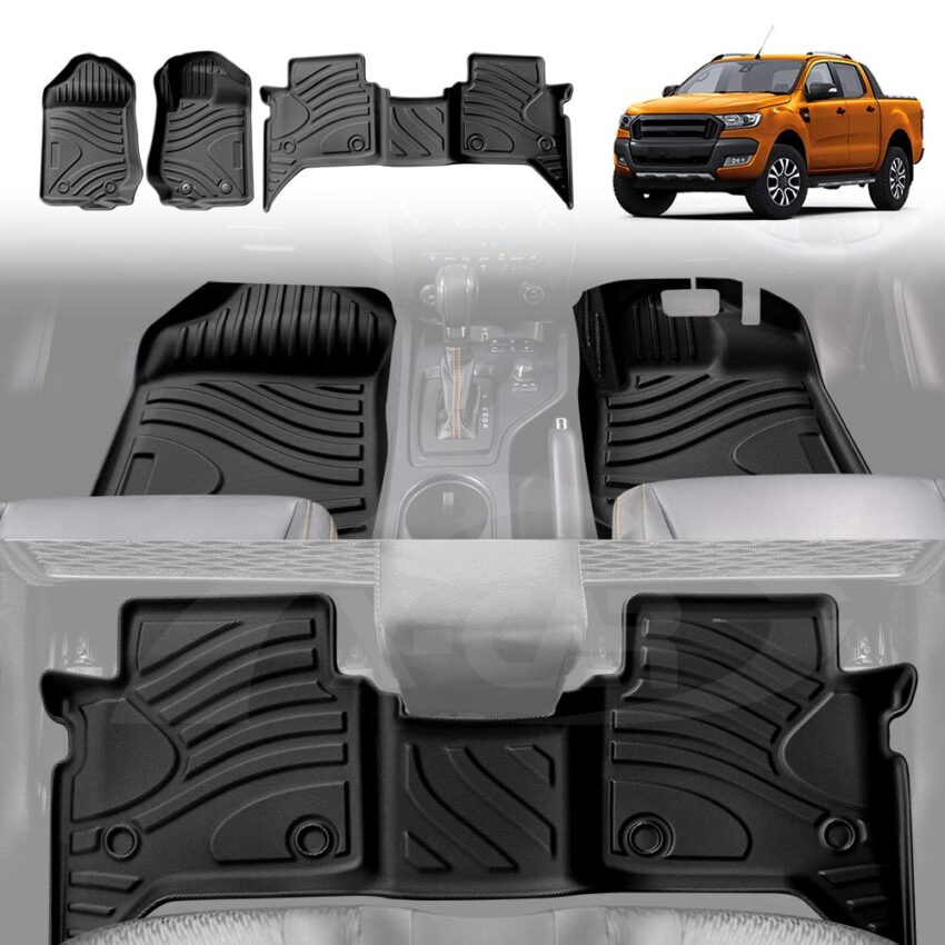 3D Floor Mats for Ford Ranger PX PX2 PX3 Dual Cab 2011-2022 All-Weather Car Liners