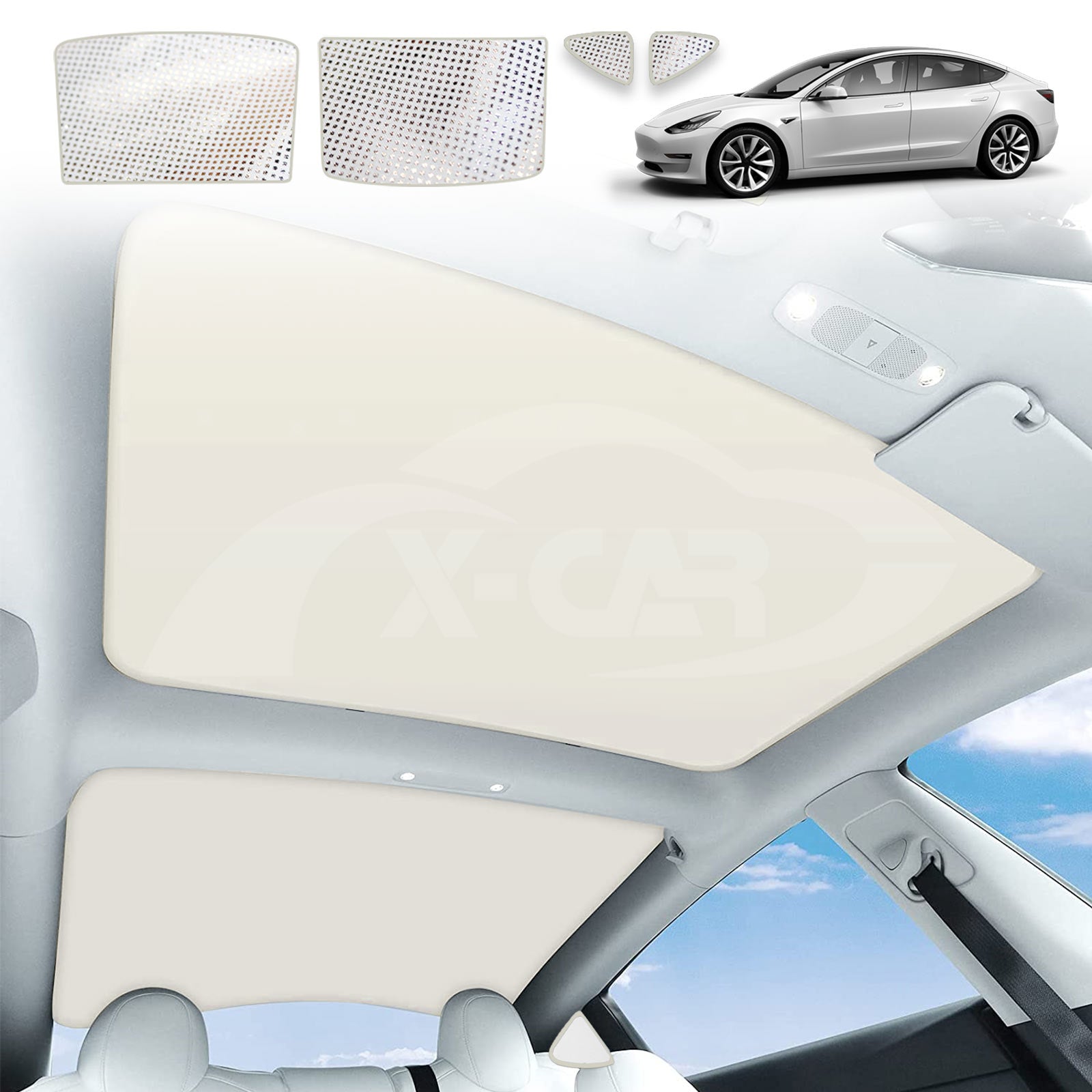 Glass Roof Sun Shade For Tesla Model 3 2017-2023 - Image 3