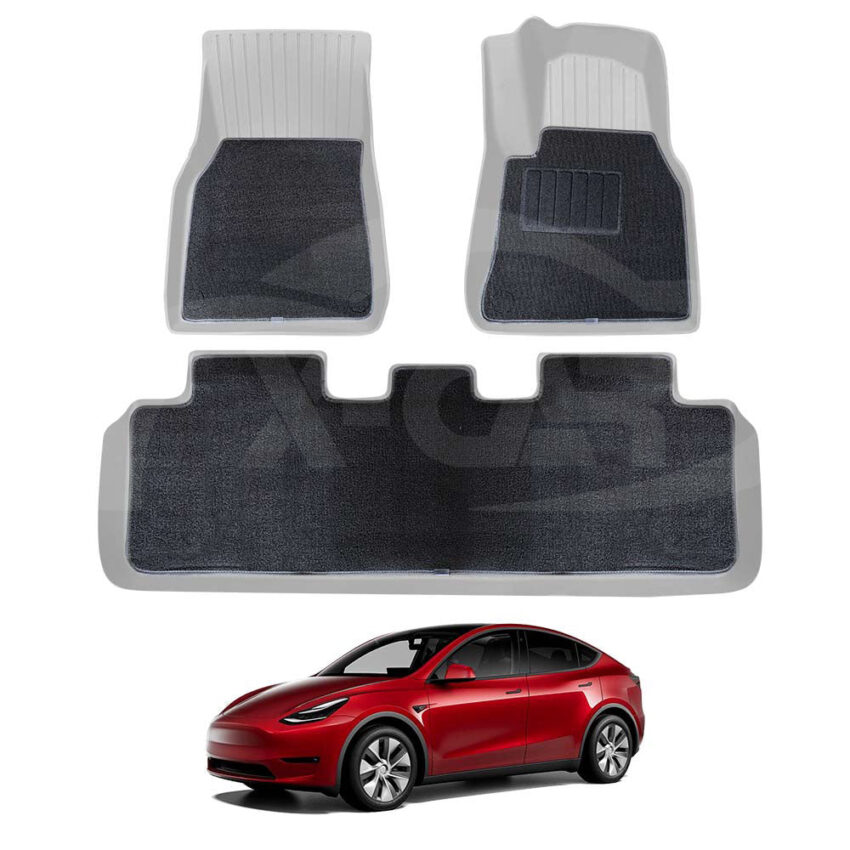 3D Floor Mats For Tesla Model Y 2021-2025 All-Weather Heavy Duty Car Liners - Image 2