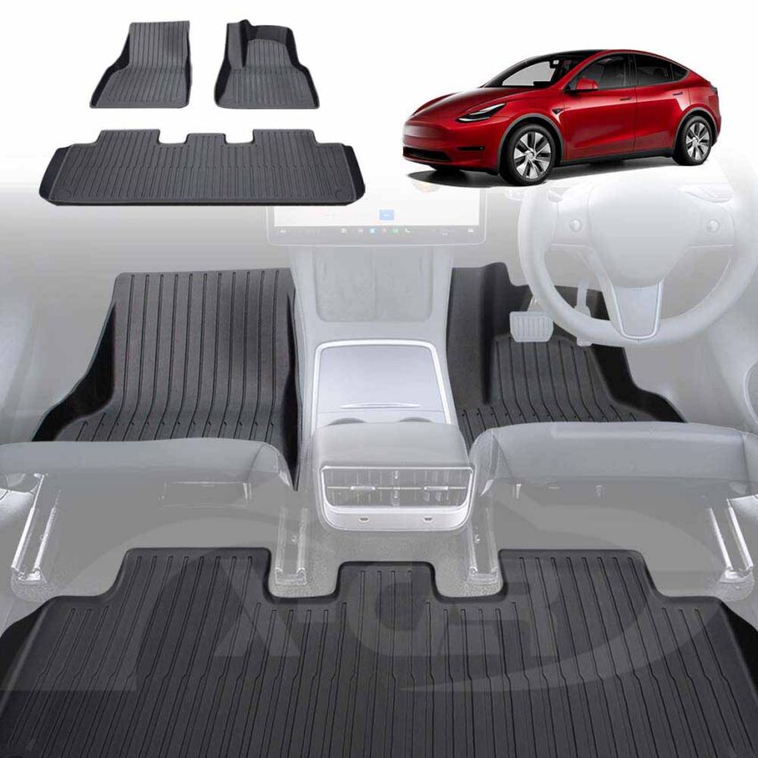 3D Floor Mats For Tesla Model Y 2021-2025 All-Weather Heavy Duty Car Liners - Image 3